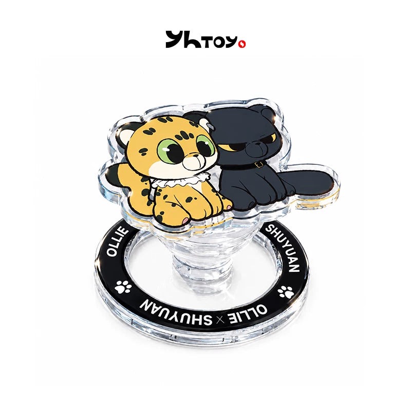 Official Deep In Ollie & Shu Yuan Merch | "Leopard & Cat" Collector Pin Badge Set & MagSafe Magnetic Phone Grip - Image 2